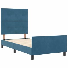 Struttura Letto vidaXL Blu Scuro 90x200 cm Velluto