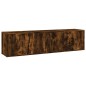 Set Mobili Porta TV 3 pz Rovere Fumo in Legno Multistrato Set Mobili Porta TV 3 pz Rovere Fumo in Legno Multistrato