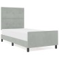 Rete letto vidaXL Grigio chiaro 100x200 cm in velluto