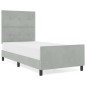 Rete letto vidaXL Grigio chiaro 100x200 cm in velluto