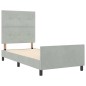 Rete letto vidaXL Grigio chiaro 100x200 cm in velluto