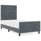 Letto vidaXL Grigio Scuro, 100x200 cm, Realizzato in Velluto