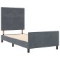Letto vidaXL Grigio Scuro, 100x200 cm, Realizzato in Velluto