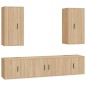 Set di Mobili Porta TV 5 pz Rovere Sonoma in Legno Multistrato Set di Mobili Porta TV 5 pz Rovere Sonoma in Legno Multistrato