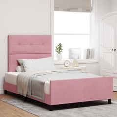 vidaXL Letto Rosa 120x190 cm Velluto