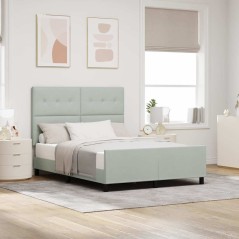 Struttura letto vidaXL Grigio chiaro 140x190 cm Velluto