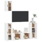 Set di Mobili Porta TV 5 pz Bianco Lucido in Legno Multistrato Set di Mobili Porta TV 5 pz Bianco Lucido in Legno Multistrato