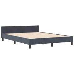 Letto in Velluto Grigio Scuro vidaXL 140x190 cm