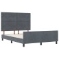 Letto in Velluto Grigio Scuro vidaXL 140x190 cm