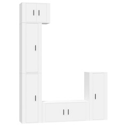 Set di Mobili Porta TV 5 pz Bianco in Legno Multistrato