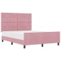 Letto in Velluto Rosa 140x190 cm di vidaXL Letto in Velluto Rosa 140x190 cm di vidaXL