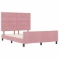 Letto in Velluto Rosa 140x190 cm di vidaXL Letto in Velluto Rosa 140x190 cm di vidaXL