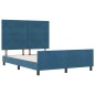 vidaXL Struttura Letto Blu Scuro 140x200 cm Velluto vidaXL Struttura Letto Blu Scuro 140x200 cm Velluto