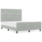Struttura Letto vidaXL Grigio Chiaro 160x200 cm Velluto Struttura Letto vidaXL Grigio Chiaro 160x200 cm Velluto