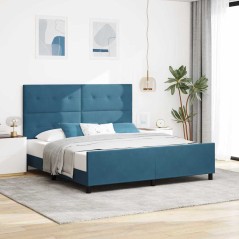 vidaXL Struttura del Letto Blu Scuro 180x200 cm in Velluto