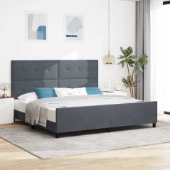vidaXL Letto Matrimoniale Grigio Scuro 200x200 cm in Velluto