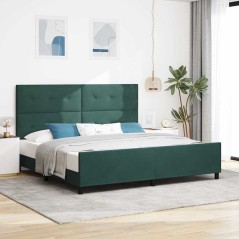 vidaXL Letto Verde Scuro 200x200 cm Velluto