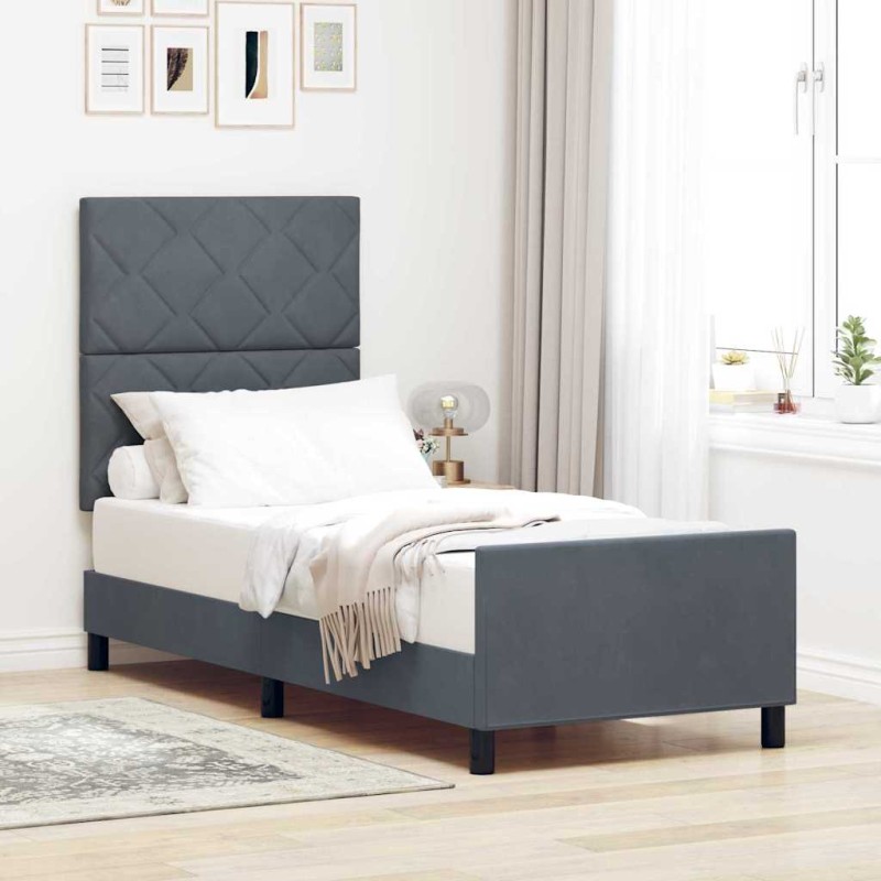 vidaXL Letto Grigio Scuro 80x200 cm in Velluto