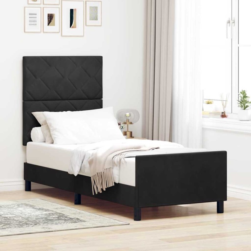 Struttura del letto vidaXL Nera 80x200 cm in Velluto