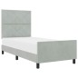 Struttura del letto vidaXL Grigio chiaro 90x190 cm Velluto Struttura del letto vidaXL Grigio chiaro 90x190 cm Velluto