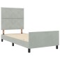 Struttura del letto vidaXL Grigio chiaro 90x190 cm Velluto Struttura del letto vidaXL Grigio chiaro 90x190 cm Velluto