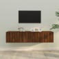 Set Mobili Porta TV 3 pz Rovere Marrone in Legno Multistrato Set Mobili Porta TV 3 pz Rovere Marrone in Legno Multistrato