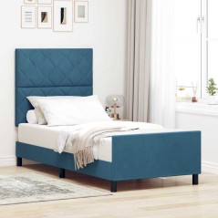 Letto vidaXL Blu Scuro 90x190 cm Velluto