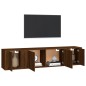 Set Mobili Porta TV 3 pz Rovere Marrone in Legno Multistrato Set Mobili Porta TV 3 pz Rovere Marrone in Legno Multistrato