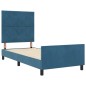 Letto vidaXL Blu Scuro 90x190 cm Velluto Letto vidaXL Blu Scuro 90x190 cm Velluto