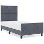 Struttura del Letto in Velluto Grigio Scuro 90x200 cm Struttura del Letto in Velluto Grigio Scuro 90x200 cm