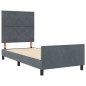 Struttura del Letto in Velluto Grigio Scuro 90x200 cm Struttura del Letto in Velluto Grigio Scuro 90x200 cm