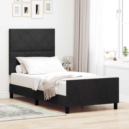 Struttura Letto vidaXL Nera 100x200 cm in Velluto