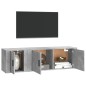 Set di Mobili Porta TV 2 pz Grigio Cemento in Legno Multistrato Set di Mobili Porta TV 2 pz Grigio Cemento in Legno Multistrato