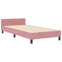 Struttura del letto in velluto rosa 100x200 cm