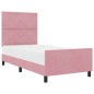 Struttura del letto in velluto rosa 100x200 cm Struttura del letto in velluto rosa 100x200 cm