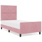 Struttura del letto in velluto rosa 100x200 cm Struttura del letto in velluto rosa 100x200 cm