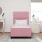 Struttura del letto in velluto rosa 100x200 cm Struttura del letto in velluto rosa 100x200 cm