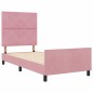 Struttura del letto in velluto rosa 100x200 cm Struttura del letto in velluto rosa 100x200 cm
