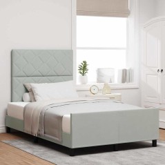 Struttura Letto vidaXL Grigio Chiaro 120x190 cm Velluto