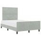 Struttura Letto vidaXL Grigio Chiaro 120x190 cm Velluto
