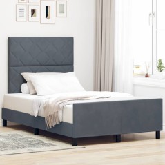 Struttura Letto vidaXL Grigio Scuro 120x190 cm Velluto