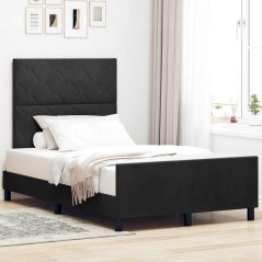 vidaXL Struttura Letto Nera 120x190 cm in Velluto