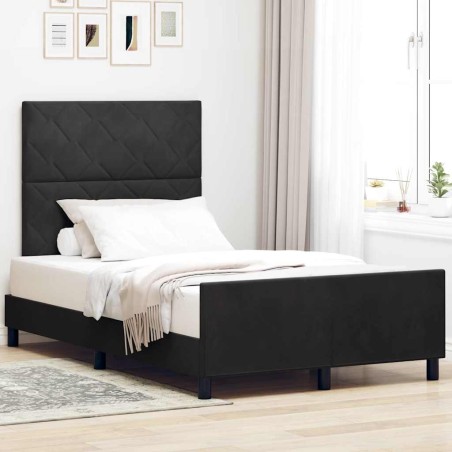 vidaXL Struttura Letto Nera 120x190 cm in Velluto