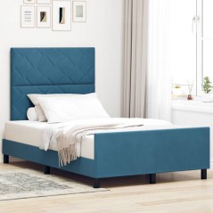 Rete Letto in Velluto Blu Scuro 120x190 cm