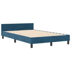Rete Letto in Velluto Blu Scuro 120x190 cm
