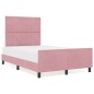Struttura letto in velluto rosa 120x190 cm Struttura letto in velluto rosa 120x190 cm