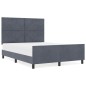Struttura del letto in velluto grigio scuro vidaXL 140x190 cm Struttura del letto in velluto grigio scuro vidaXL 140x190 cm