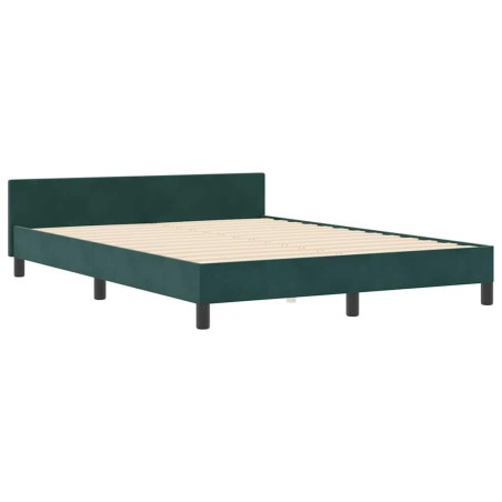 Struttura del letto vidaXL Verde Scuro 140x190 cm Velluto