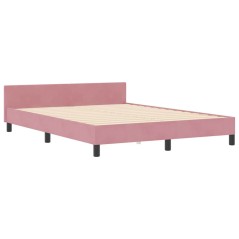 vidaXL Letto Rosa 140x190 cm in Velluto