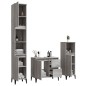 Set Mobili da Bagno 3 pz Grigio Sonoma in Legno Multistrato